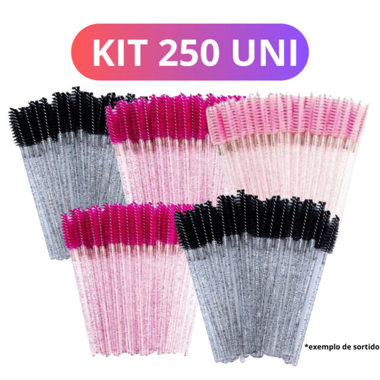 kit250 escovinhas com glitter Extensão de Cílios