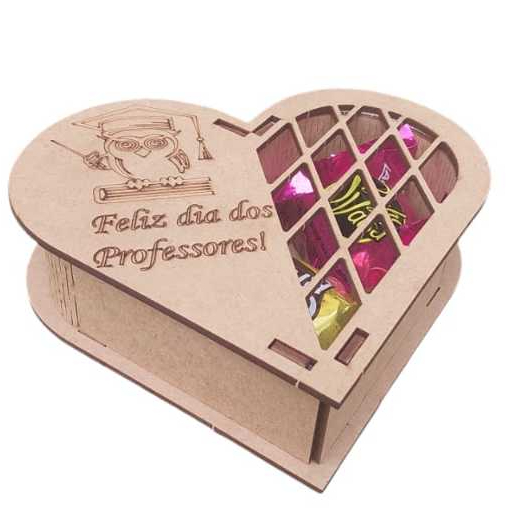 10 Caixas Coração 13 cm dia dos Professores, Lem