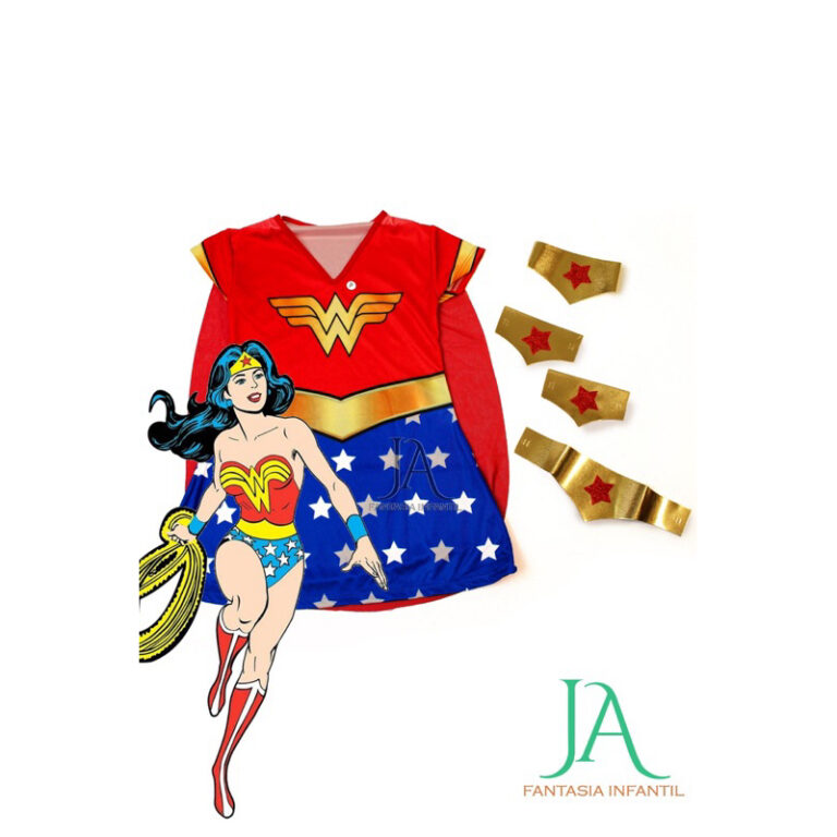 FANTASIA INFANTIL MULHER MARAVILHA C/ACESSÓRIO