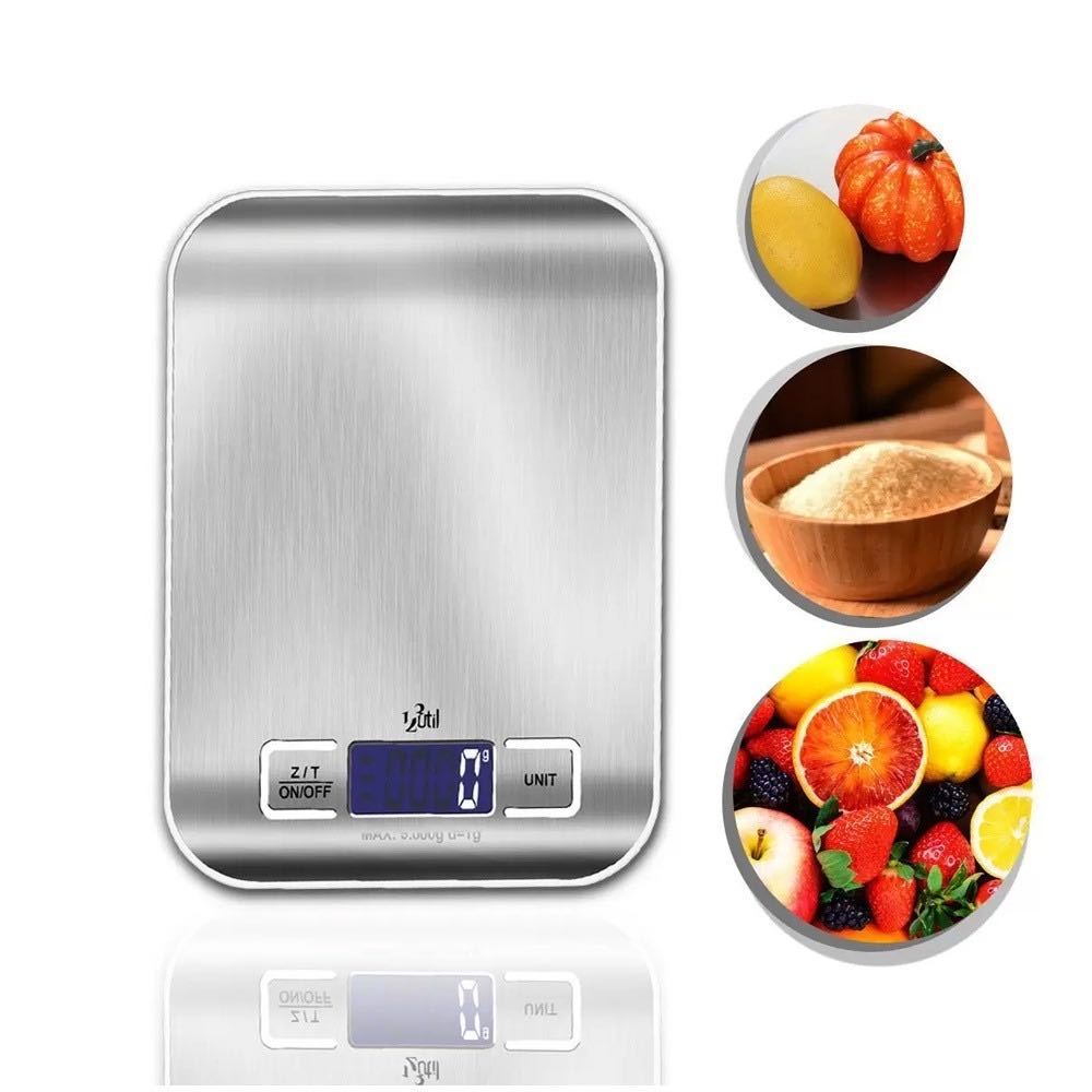 Balança Digital Cozinha Inox Alta Precisão Escala 1g – 1g À 10kg Pilhas Inclusas
