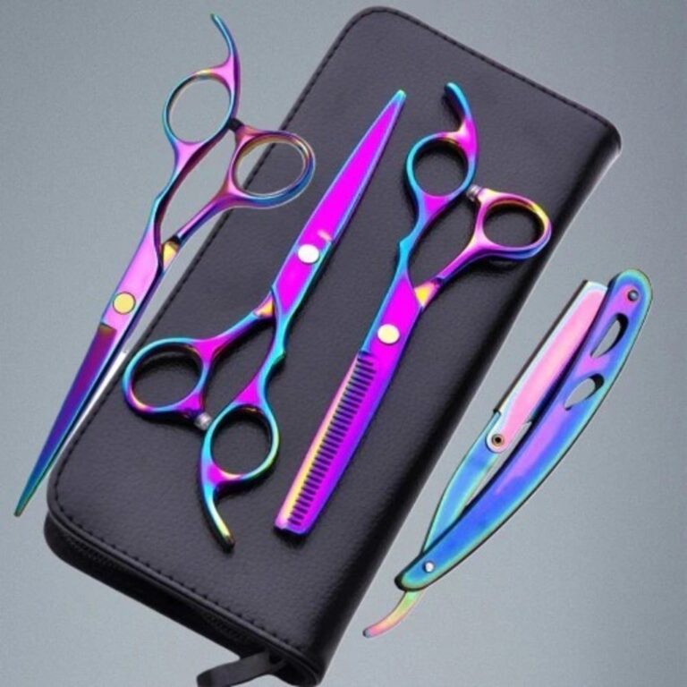 Kit 3 Tesouras Fio Navalha Desfiadeira Profissiona