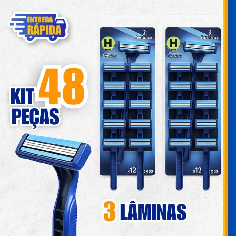 48 Aparelho De Barbear HM 3 Lâminas Barbeador des