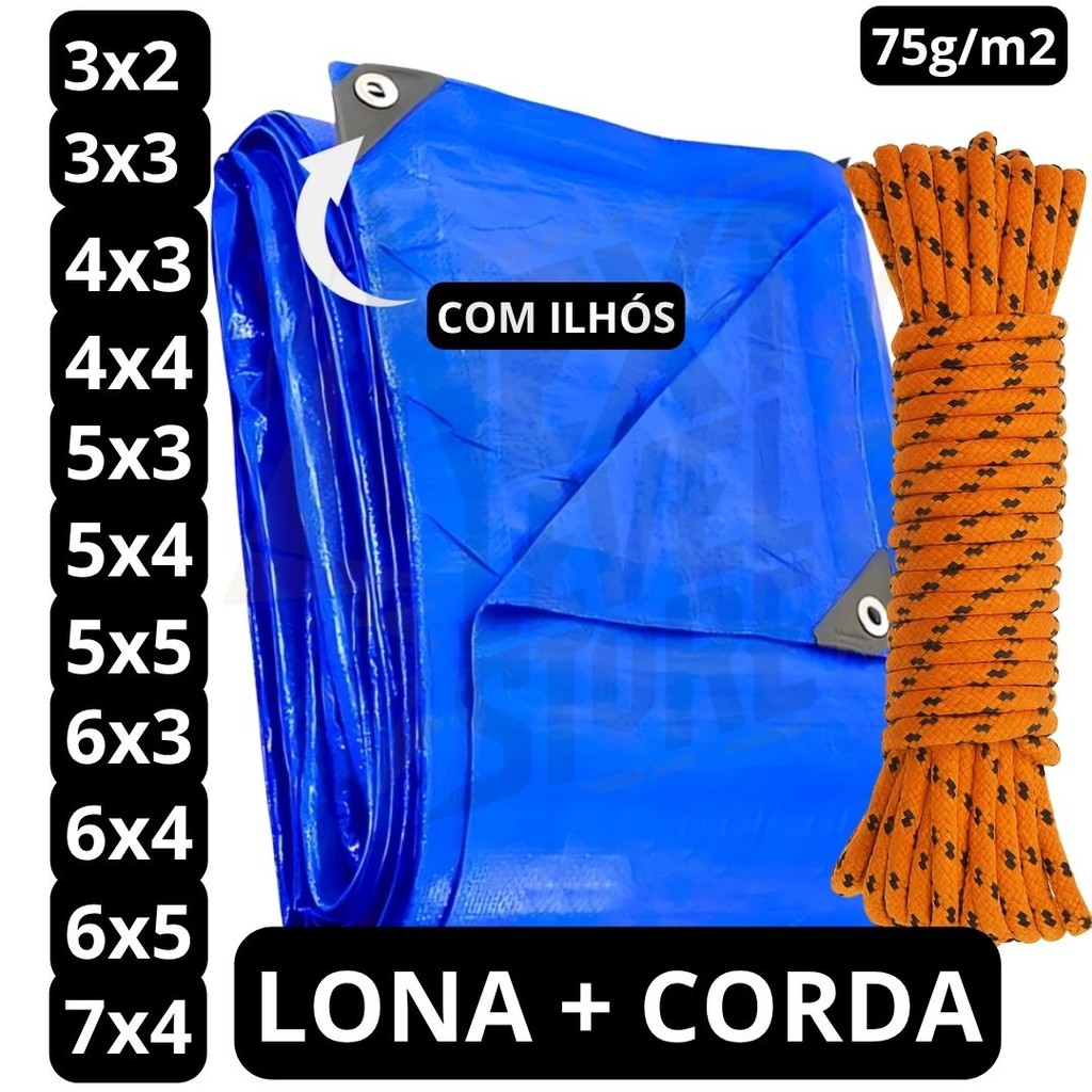 Lona 3×2 3×3 4×3 4×4 5×3 5×4 5×5 6×3 6×4 Reforçada Piscina Construção Impermeável + Corda 10m