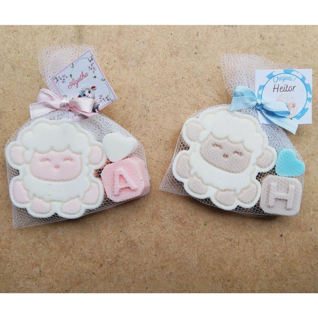 KIT 10un de Lembrancinha OVELHA de sabonete para bebê/chá de bebê/nascimento/aniversario/festas