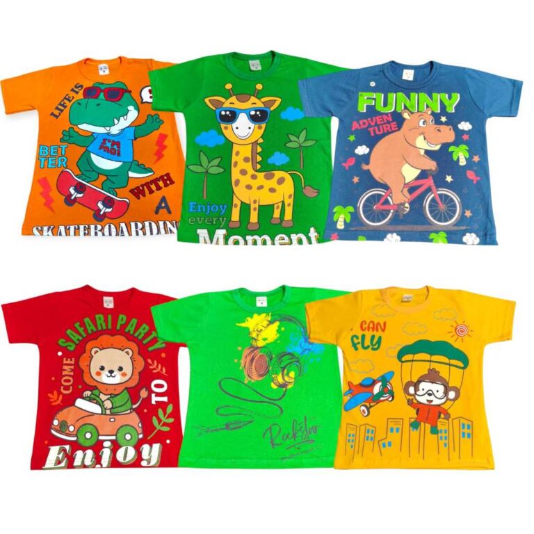 Camisas manga curta infantil temática de bichinho
