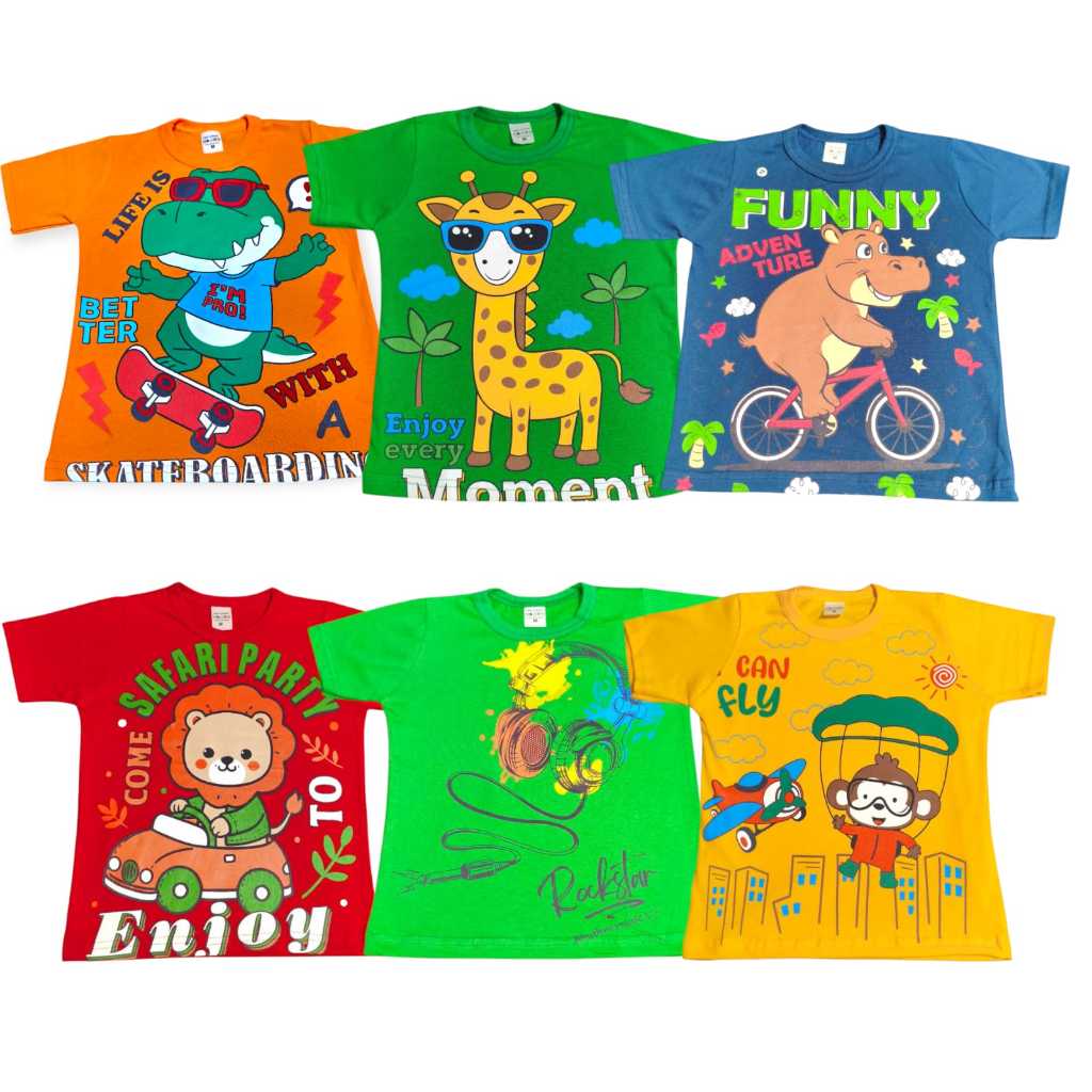 Camisas manga curta infantil temática de bichinhos