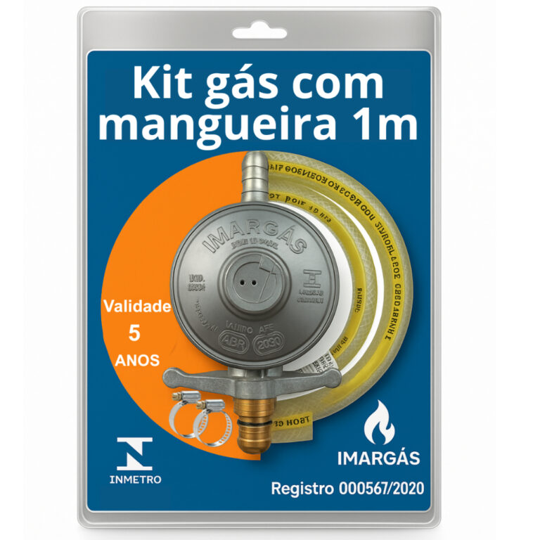Kit Registro Regulador Gás de Cozinha para Botij