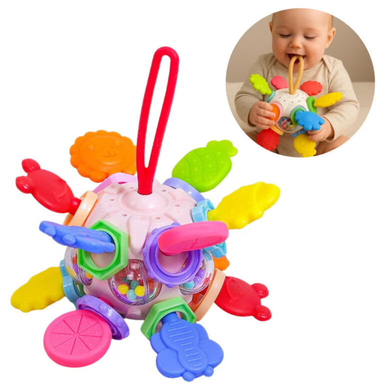 Mordedor Chocalho Bebê Bola Sensorial Massageador