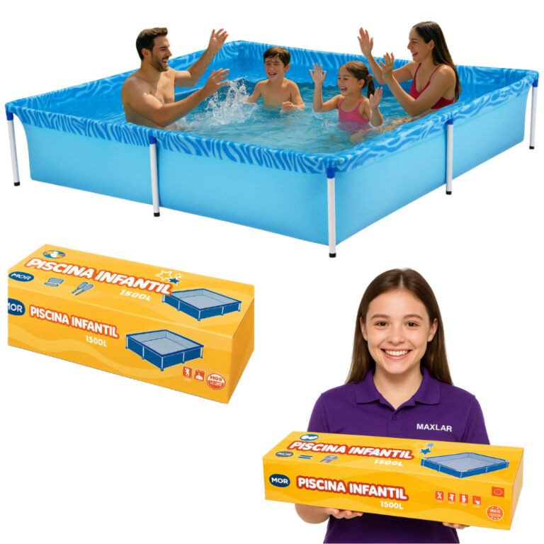 PISCINA QUADRADA INFANTIL 1500L MOR  FÁCIL MONTAG