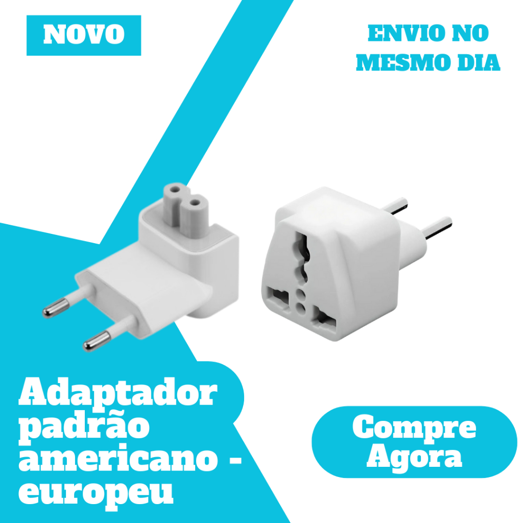 Adaptador Universal  – Padrão Europeu – Padrão Americano – Novo Original Lacrado