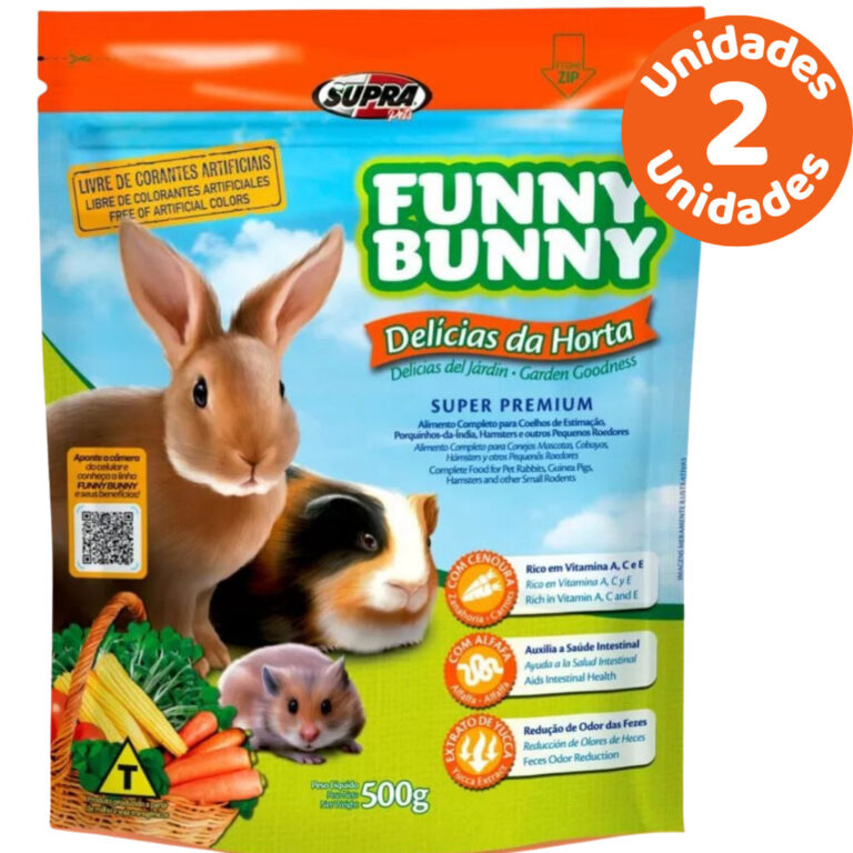Kit 2 Rações Funny Bunny Delícias da Horta 500g