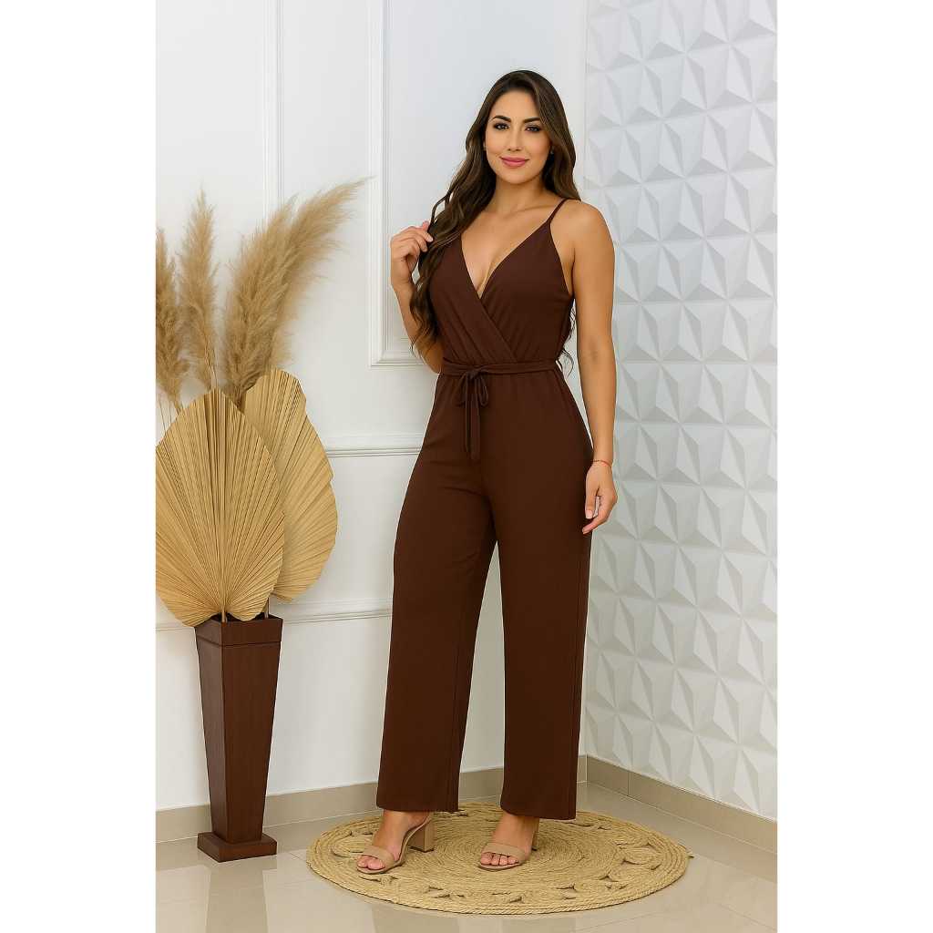 Macacão Envio Rápido mais vendidos calça pantalona  casual feminino longo frente verso  Moda Casual