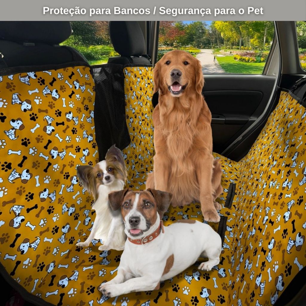 Capa Protetora de Transportar Pet no Carro – VERSÁTIL 3 em 1 – Porta Malas e Bancos
