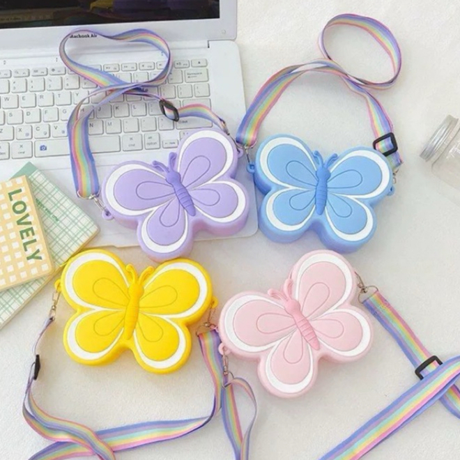 Bolsa De Silicone Infantil Criança Borboleta fofo