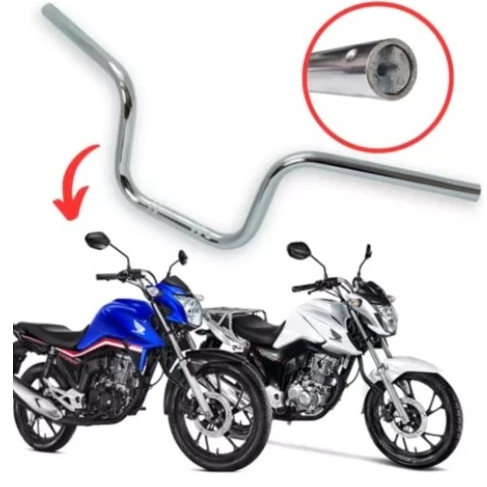 Guidão Moto Cargo Cg Titan Fan Mix Honda Cromado 