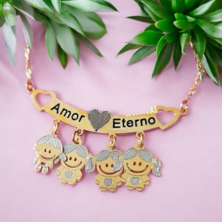 colar de filhos filhas de 8 filhas e filhos banhad