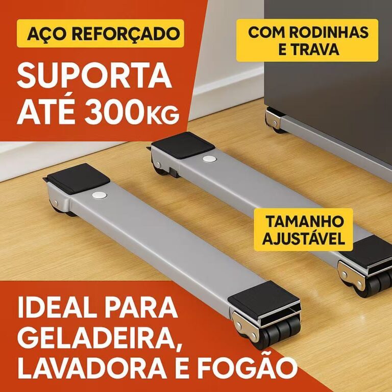 Base com Rodinhas para Geladeira, Máquina de Lava