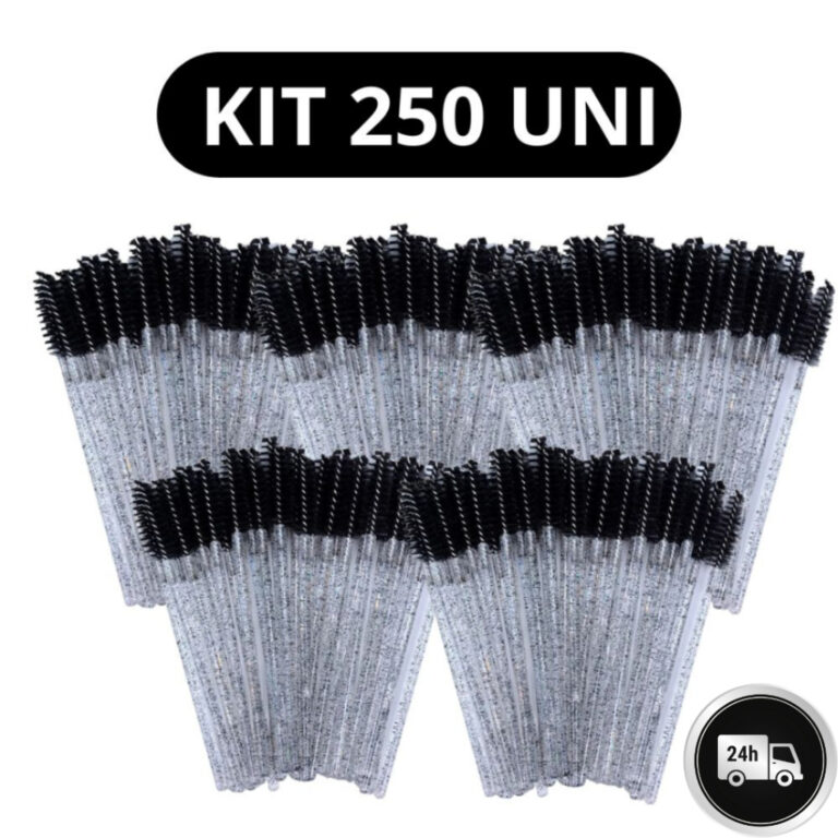 Kit 250 Escovinhas De Cílios Sobrancelha Glitter 