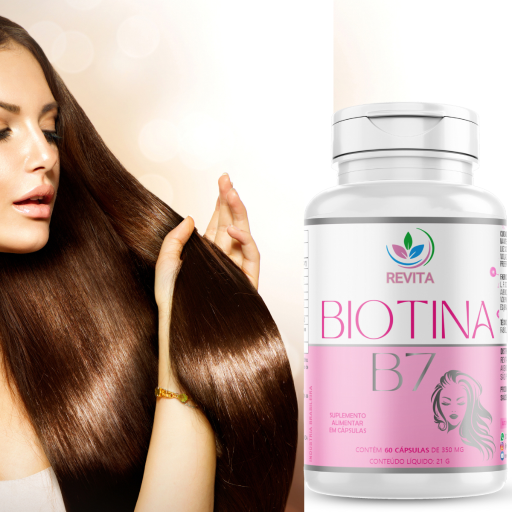 BIOTINA B7 VITAMINA CABELOS UNHAS PELE FORTALECIMENTO CRESCIMENTO 60 CAPSULAS GELATINOSAS