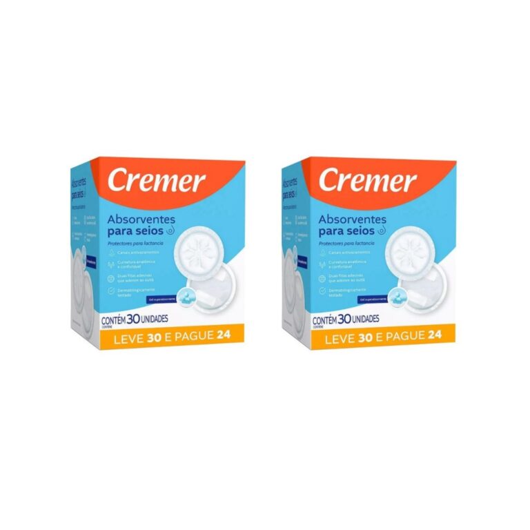 Kit Com 2 Absorvente Para Seios Cremer 60 unidades