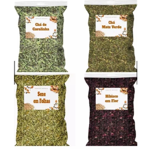 Kit 4 Chás Desinchá Hibisco, Cavalinha, Chá Ver