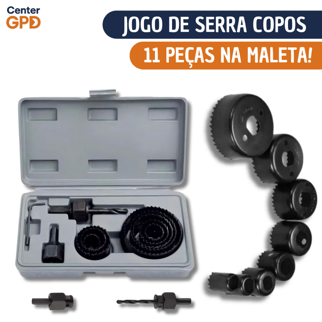 Kit Serra Copos com 6 ou 11 Peças | Conjunto Profissional + Precisão e Versatilidade nos Projetos
