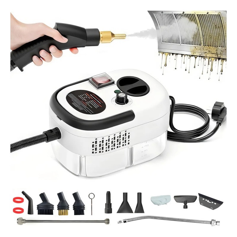 Limpador A Vapor Portátil De 2500 W Máquina Limpeza Pressurizada Alta Temperatura Com Cabeças Escova