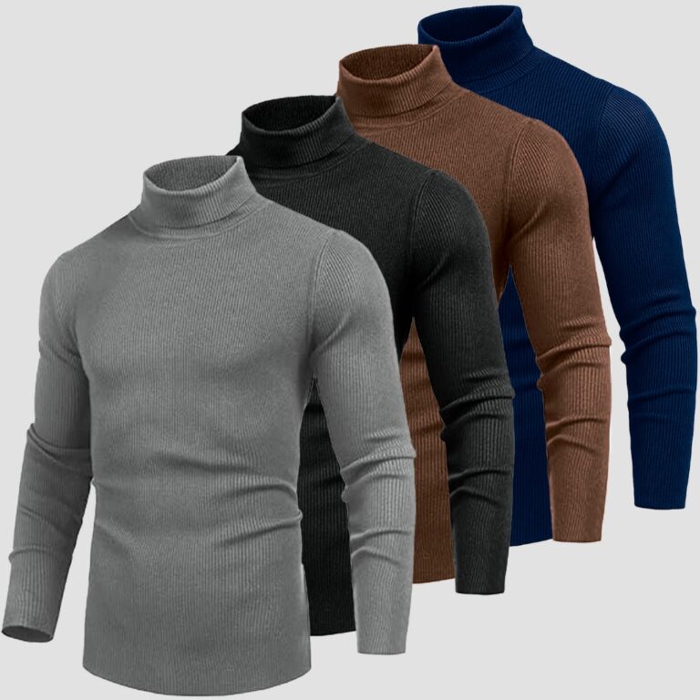 Kit 4 Blusa Cacharrel Sueter Masculina Canelada Go