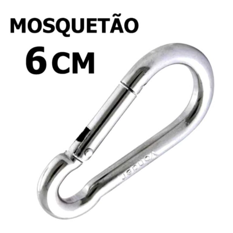 Kit 10 Mosquetão Aço Carbono 6cm 6×60 Trava