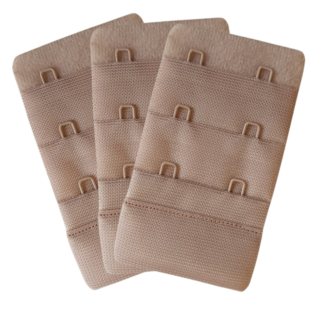 Kit com 03 extensor de sutiã prolongador de sutia colchete 3 regulagens extensor com dois ganchos