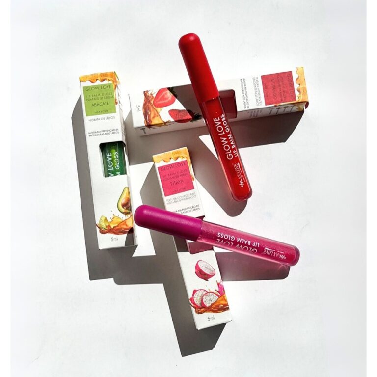 Lip Balm Gloss com Mel de Abelha e Frutas Max Love