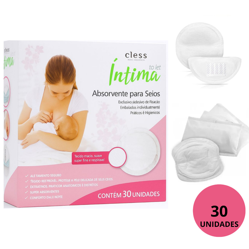 Absorvente Protetor Para Seios Stima+ C/ 32 Unidades C/ Fita Adesiva