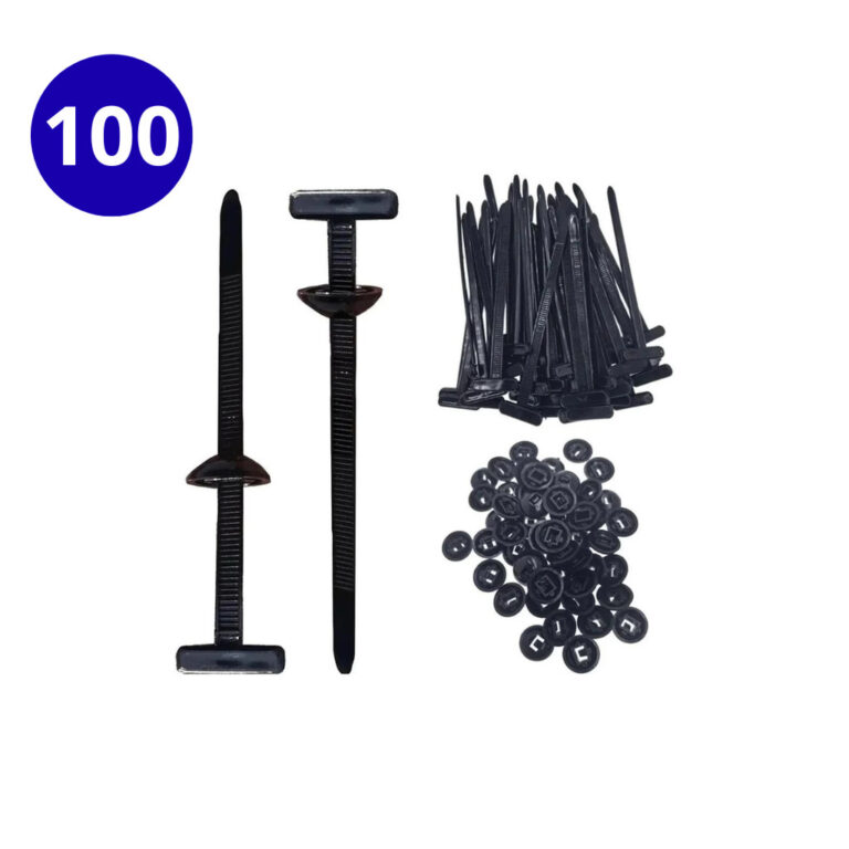 KIT 100 Peças De Abraçadeiras, Fivelas, Pinos De
