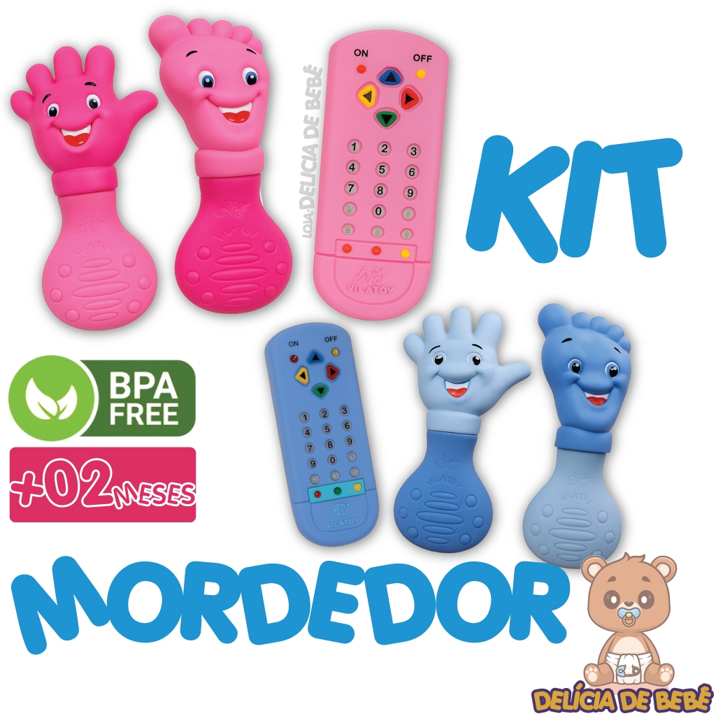 Mordedor Mãozinha Bebê Infantil – Alivia Gengiva – Mãozinha Pezinho e Controle – Dentição -Brinquedo