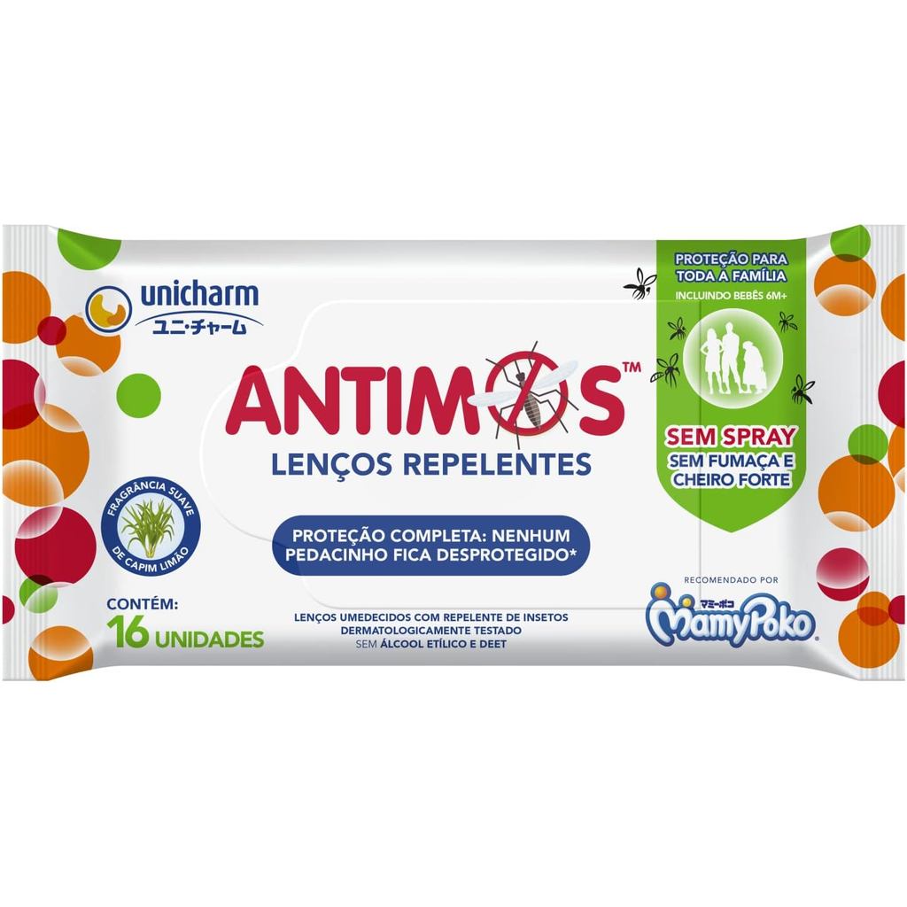 Repelente Lenço Umedecido Antimos IR535 Mamypoko 16 unidades