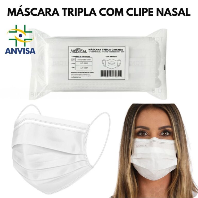Kit 50 unidades de Máscara Tripla Descartável Pr