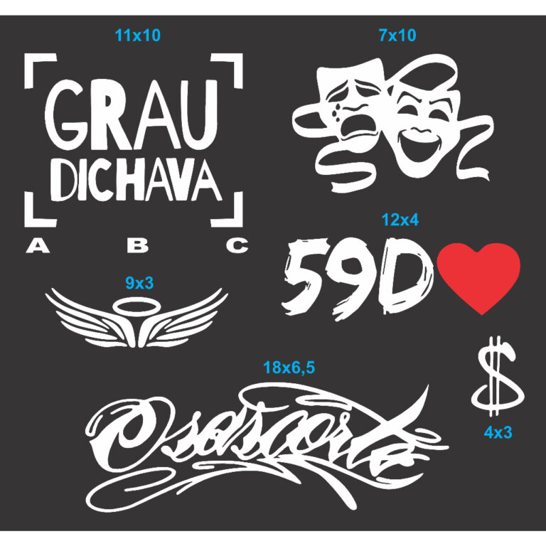 Kit 06 Adesivos GRAU DICHAVA, 59D, CHORA AGORA RIR