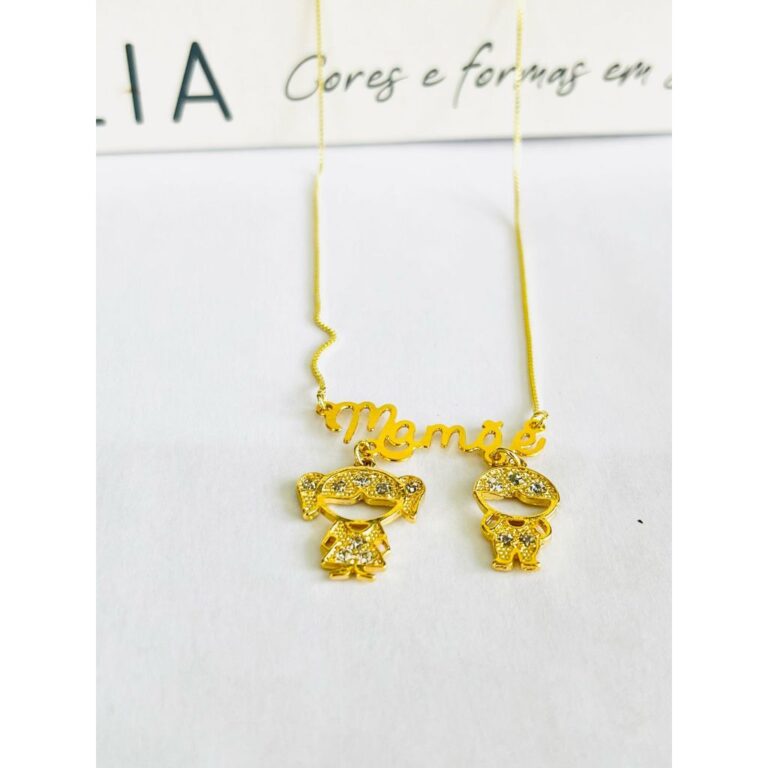 Colar de mamae mae filhos filhas zirconia amor de 