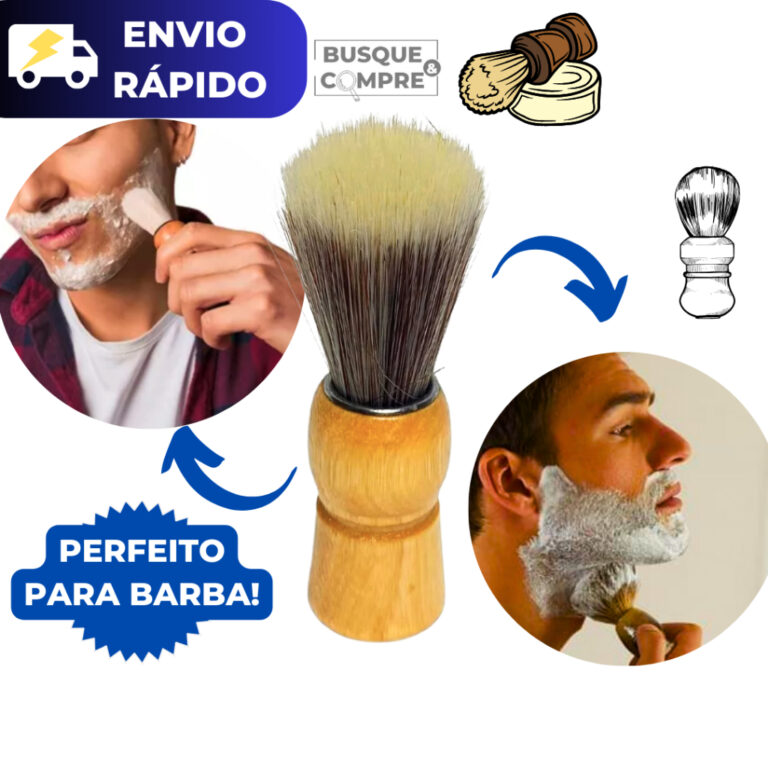 Pincel de Barbear com Cabo de Madeira para Barba B