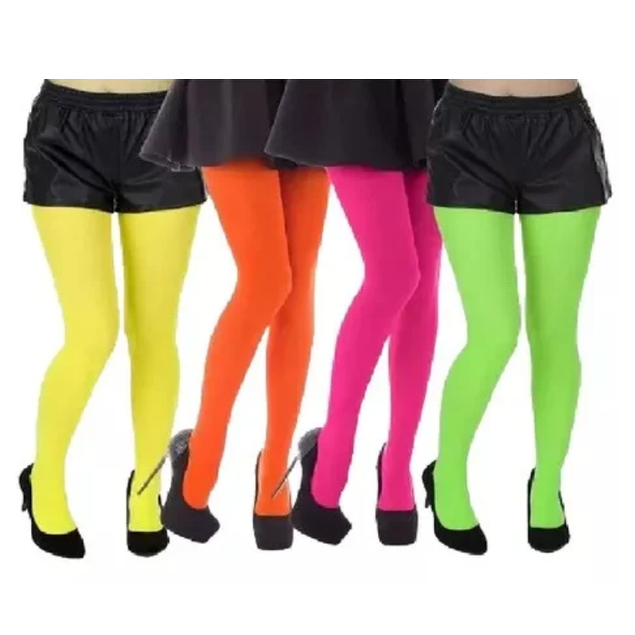 Meia Calça Neon Festa Luz Negra, Carnaval, Bloqui