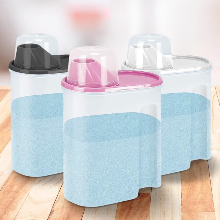 Kit 2 Potes Hermético Porta Sabão em Pó com Cop