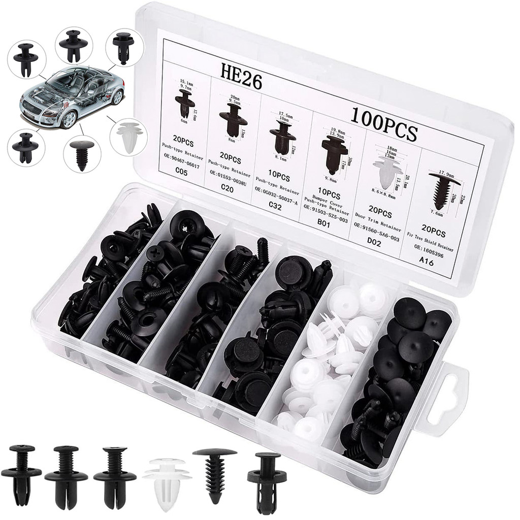 Kit 100 150 800 Presilhas Grampos Fixadores Carro Veiculo Parabarro Escolha a Quantidade