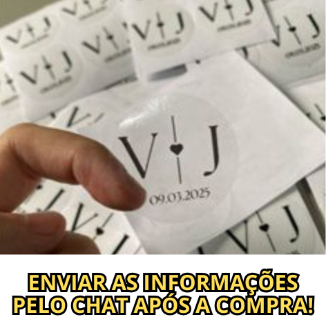 100 Adesivos Transparente Personalizado Casamento 
