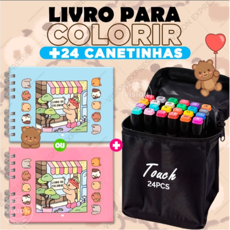 Livro De Colorir Bob Goods ou Kit Com 24 Canetinha