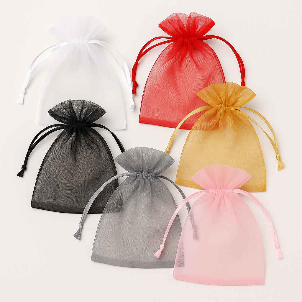 50 ou 100 Saquinho Organza Tule 7×9 9×12 10×15 13×18 17×23 20×30 Festa Casamento