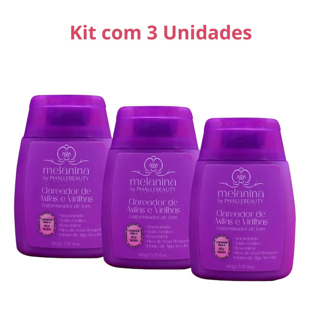 Kit com 2 Cremes Clareadores de Axilas e Virilhas Melanina PhalleBeauty