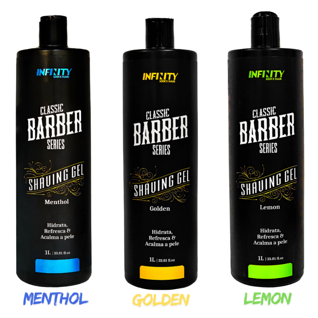 Shaving Gel Menta – Limão – Golden Infinity 1kg | Barbear Profissional Suave e Sem Irritação | Envio