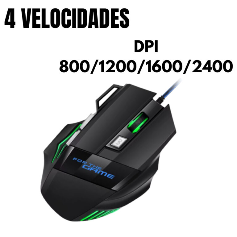 Mouse Gamer Para Jogo 2.400 DPI Óptico com LED RG