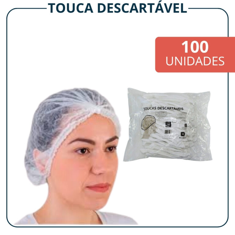 Kit 100 Touca Descartável TNT sanfonada branca