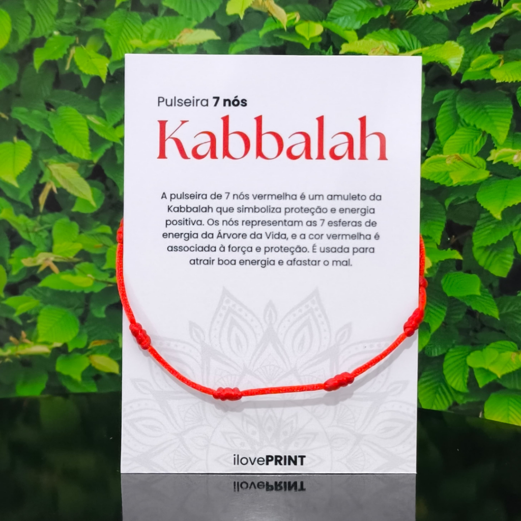 Pulseira 7 Nós Kabbalah Vermelha para Proteção e Sorte
